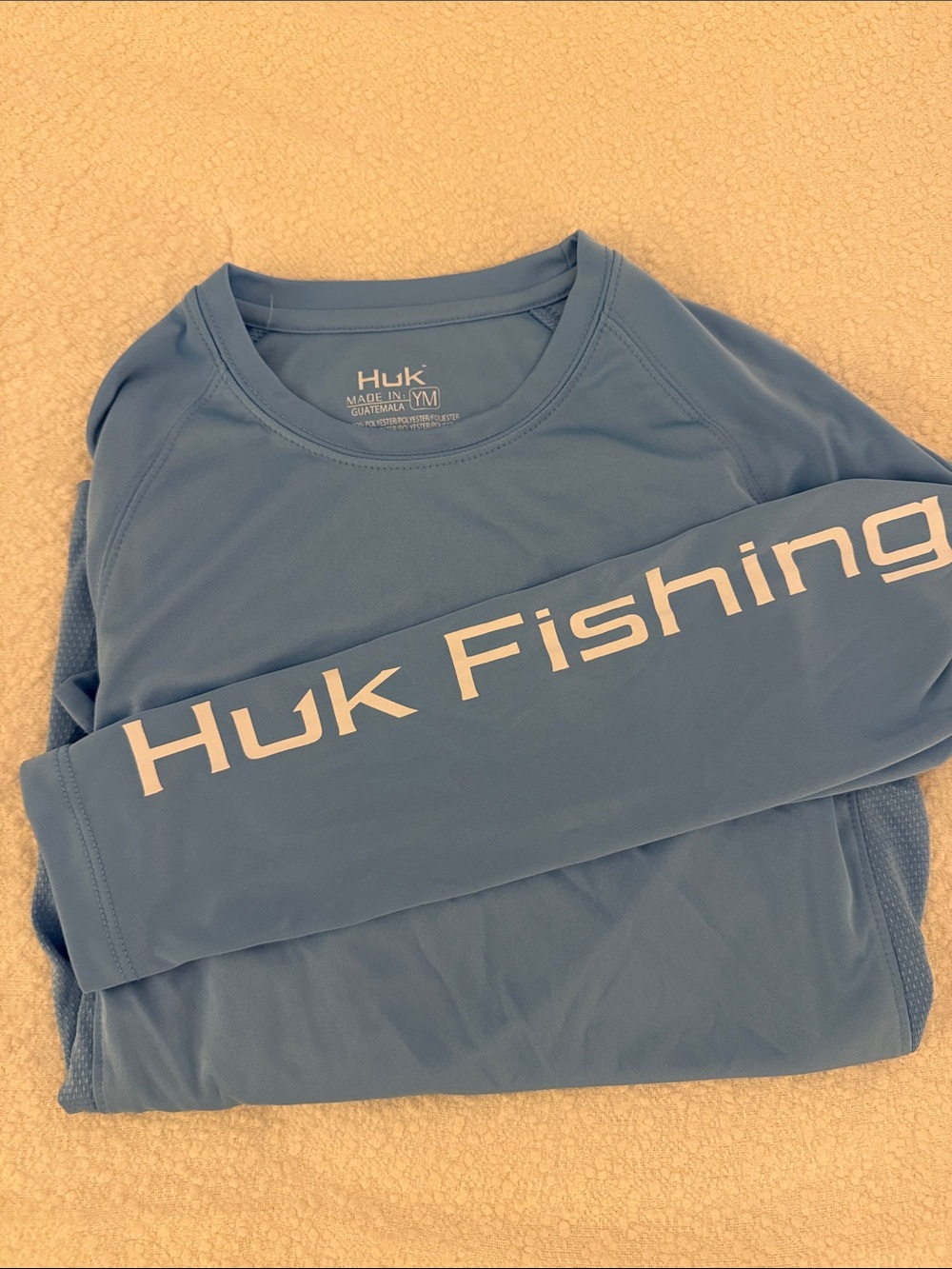 Huk Performance Long Sleeve Shirt - Sky Blue with White Logo